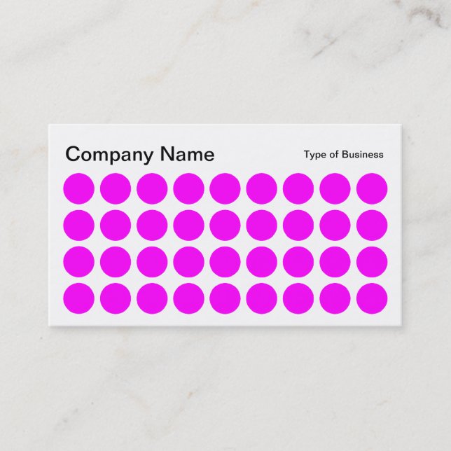 Spots - Magenta, Black and White Business Card (Front)
