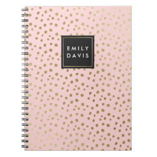 Spots roses et or Carnet