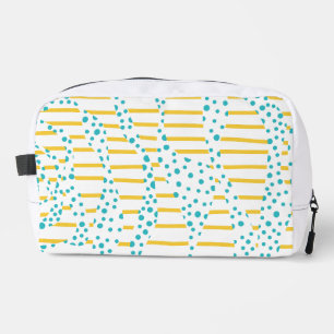 Spots & Stripes 2 in Turquoise, Yellow, and White Dopp Kit