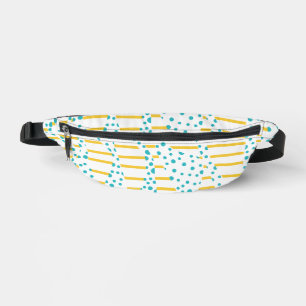 Spots & Stripes 2 in Turquoise, Yellow, and White Fanny Pack
