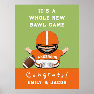 Spots Theme Football Baby Shower Poster