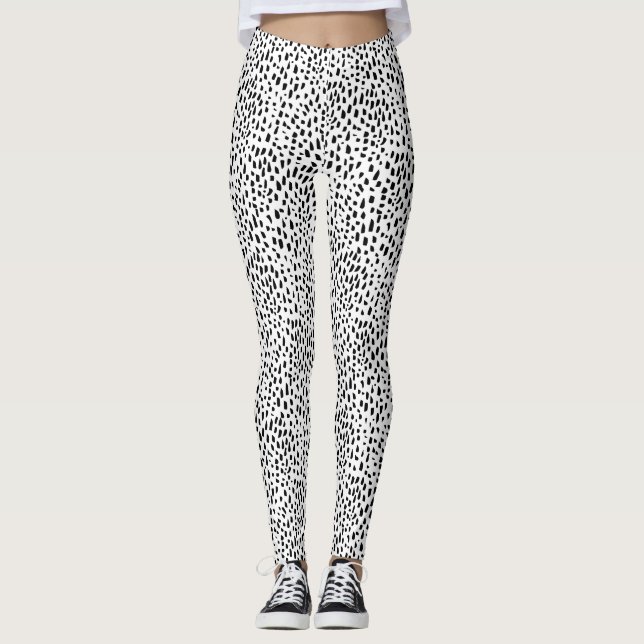 Spotted Black and White Leggings (Front)