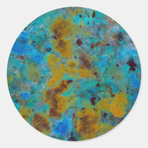 Spotted Blue Chrysocolla Jasper Classic Round Sticker