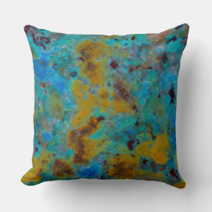 Spotted Blue Chrysocolla Jasper Throw Pillow