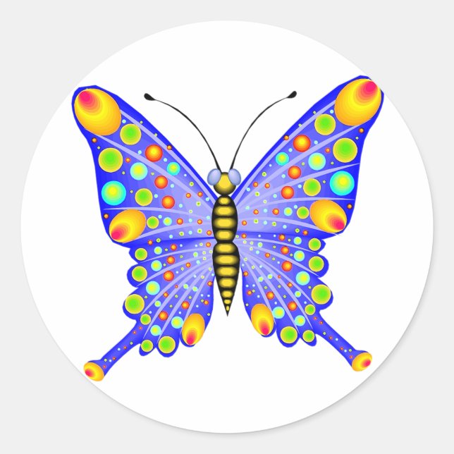 Spotted Butterfly 1 Classic Round Sticker (Front)