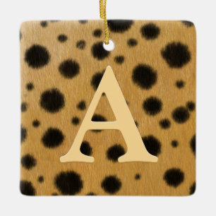 Spotted Cheetah Fur Realistic Animal Print Custom Ceramic Ornament