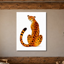 Spotted Cheetah Portrait Back View