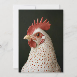 Spotted Chicken Portrait Holiday Card