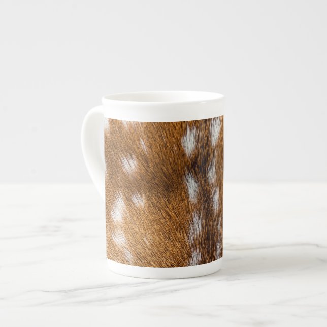 Spotted deer fur texture bone china mug (Front Left)