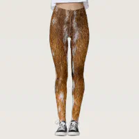 Spotted deer fur texture leggings