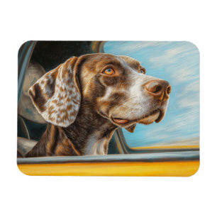 Spotted Dog on a Car Adventure Art Print Magnet
