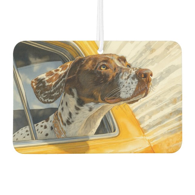 Spotted Dog on Car Ride Art Print Air Freshener (Front)