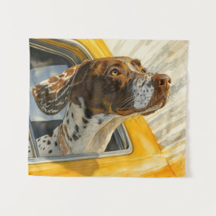 Spotted Dog on Car Ride Art Print Tapestry