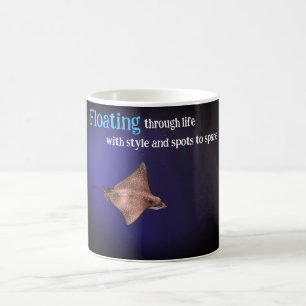 Spotted eagle ray underwater coffee mug