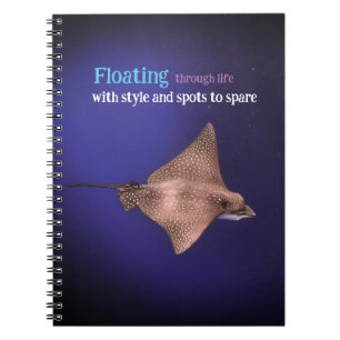 Spotted eagle ray underwater notebook