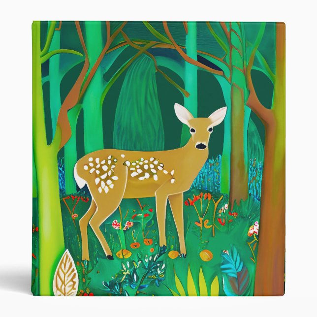 Spotted Fawn in a Fantasy Forest Setting  Binder (Front)