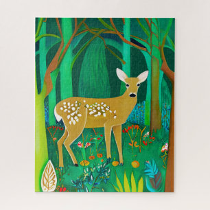 Spotted Fawn in a Fantasy Forest Setting  Jigsaw Puzzle