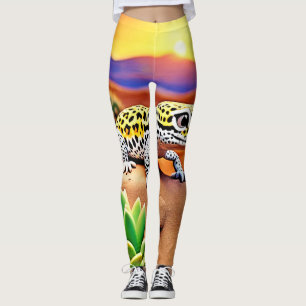 Spotted Gecko Desert Sunset Leggings