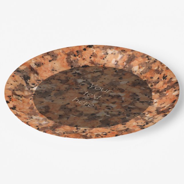 Spotted Geology Stone Texture Surface any Text Paper Plate (Angled)