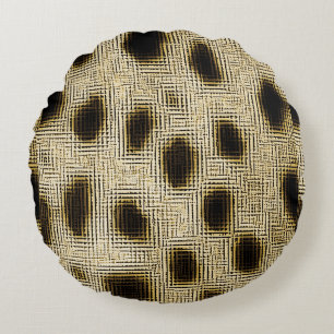 Spotted Gold Round Pillow