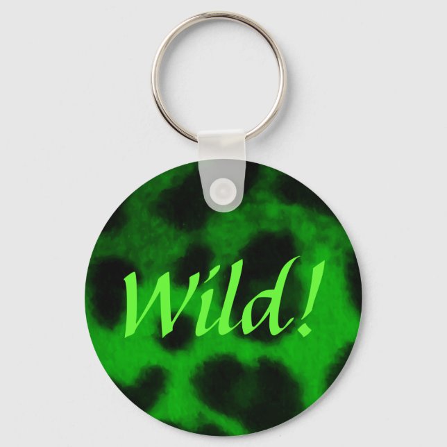Spotted Green Leopard Keychain (Front)