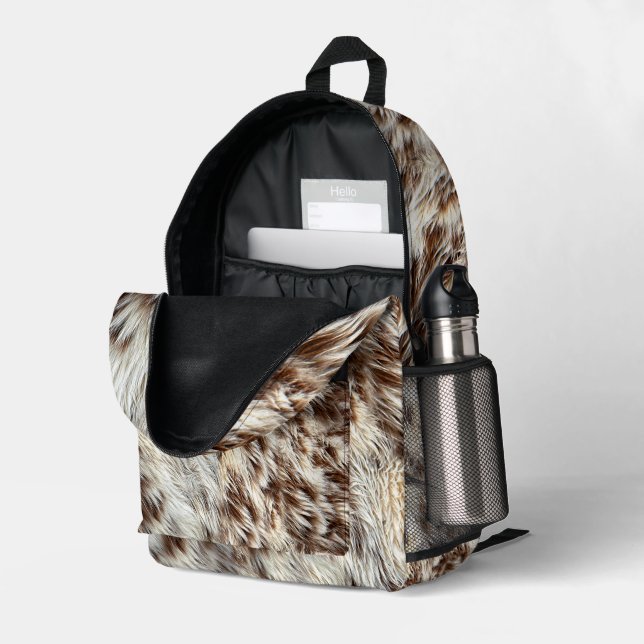 Spotted Horse / Cow Hide / Animal Fur Image Printed Backpack (Back Corner Right (Open))