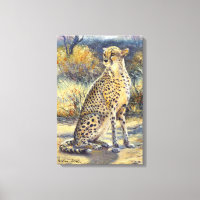 “Spotted Huntress” Stretched Canvas Print