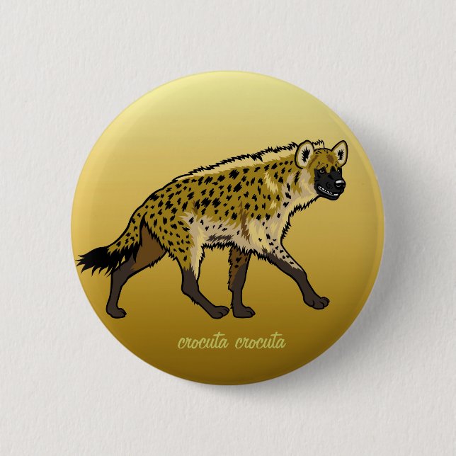 spotted hyena 2 inch round button (Front)