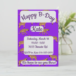 Spotted Hyenas Happy Birthday Invitation