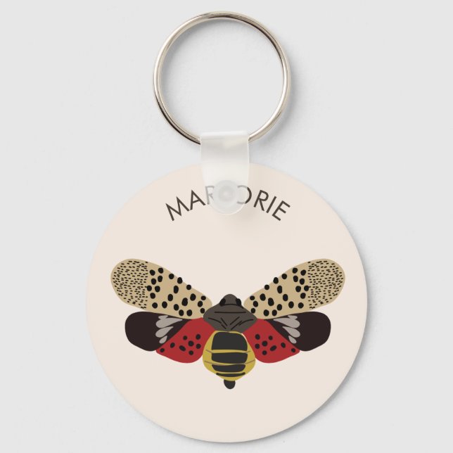 Spotted Lanternfly Bug Personalized Keychain (Front)