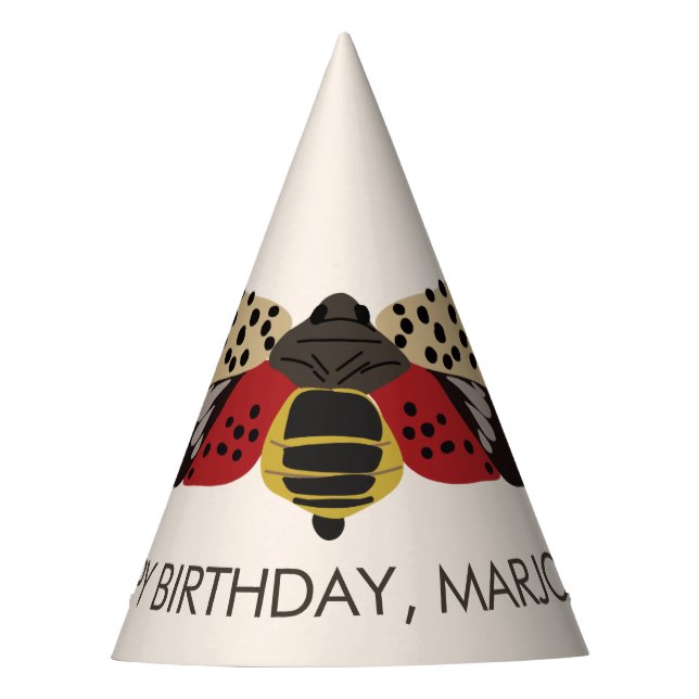 Spotted Lanternfly Bug Personalized Party Hat (Front)