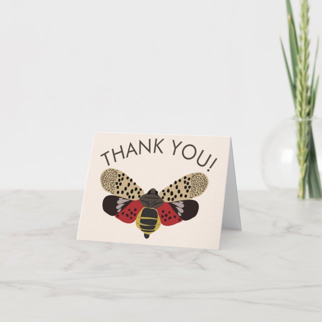 Spotted Lanternfly Bug Personalized Thank You Card (Front)
