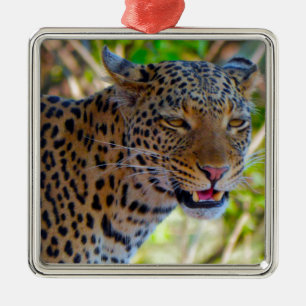 Spotted Leopard Metal Ornament