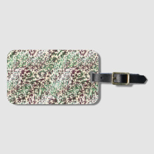 Spotted, leopard, tropical, palm, leaves, brown, luggage tag