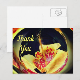 Spotted Lily Abstract Floral Thank You Postcard