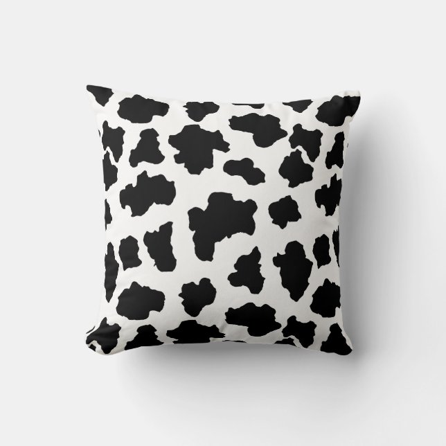 Spotted Moo Cow Dutch Holstein Animal Spots Throw Pillow (Front)