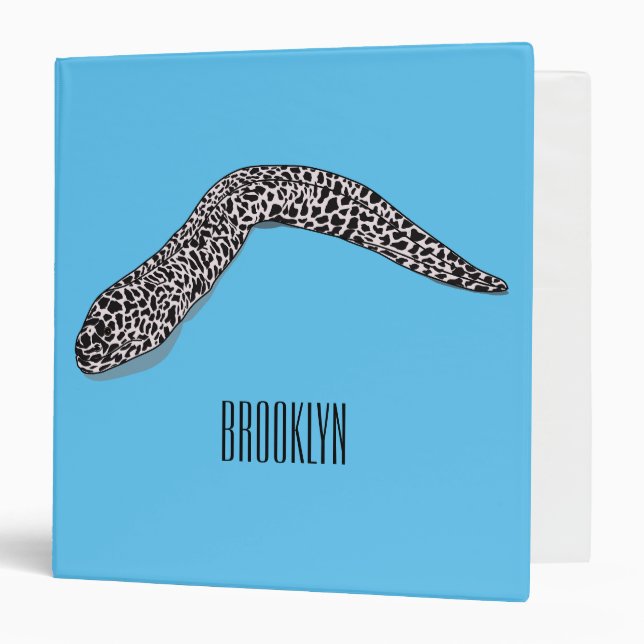 Spotted moray eel cartoon illustration binder (Front/Inside)