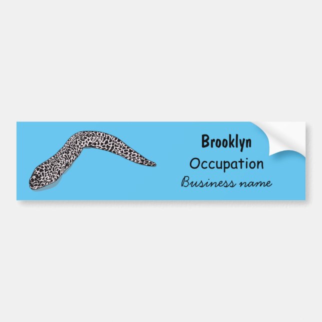 Spotted moray eel cartoon illustration bumper sticker (Front)