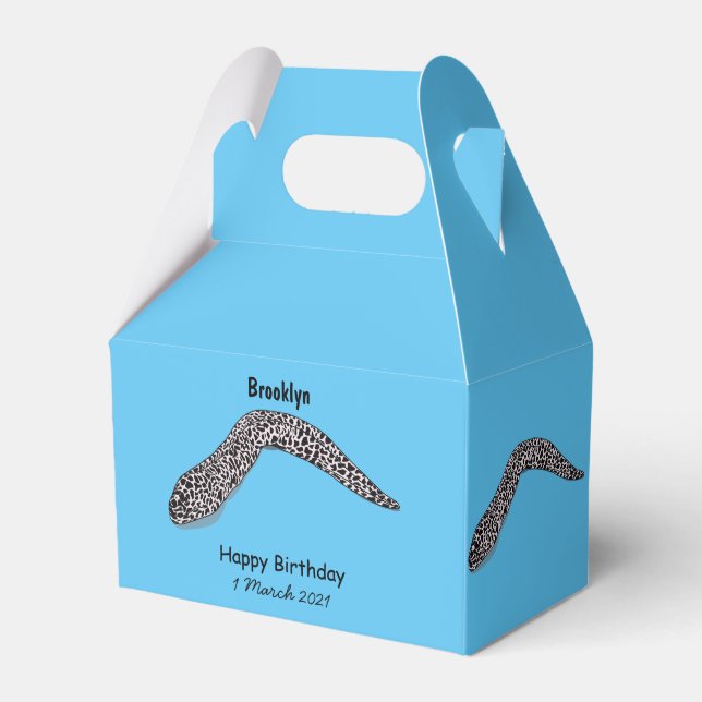 Spotted moray eel cartoon illustration favor box (Front Side)