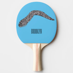 Spotted moray eel cartoon illustration ping pong paddle