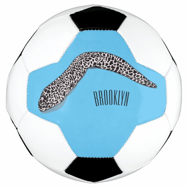 Spotted moray eel cartoon illustration soccer ball (Front)