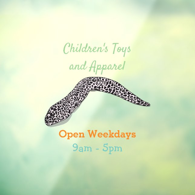 Spotted moray eel cartoon illustration window cling (Sheet 3)