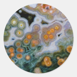 Spotted Ocean Jasper Classic Round Sticker