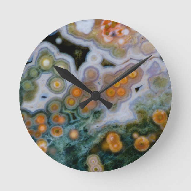 Spotted Ocean Jasper Round Clock (Front)