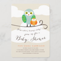 Spotted Owls Baby Shower Invitation
