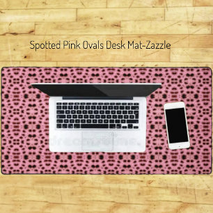 Spotted Pink Ovals Desk Mat