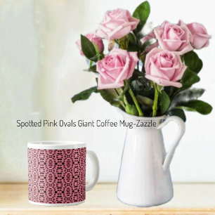 Spotted Pink Ovals  Large Coffee Mug