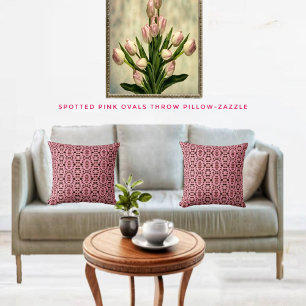 Spotted Pink Ovals Throw Pillow
