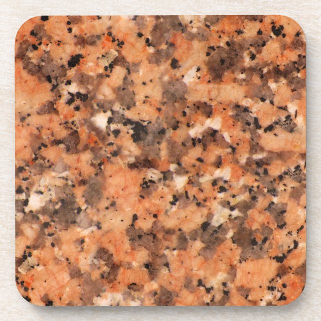 Spotted Rock Texture Lively Pattern Orange Black Coaster (Front)