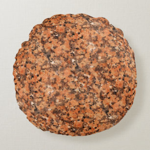 Spotted Rock Texture Lively Pattern Orange Black Round Pillow